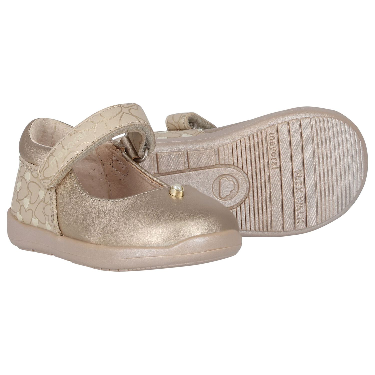 حذاء بنات ما قبل المشي باللون الذهبي , 2, hi-res image number null