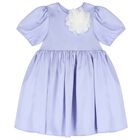 فستان بنات بطبعة الزهور باللون البنفسجي, 1, hi-res