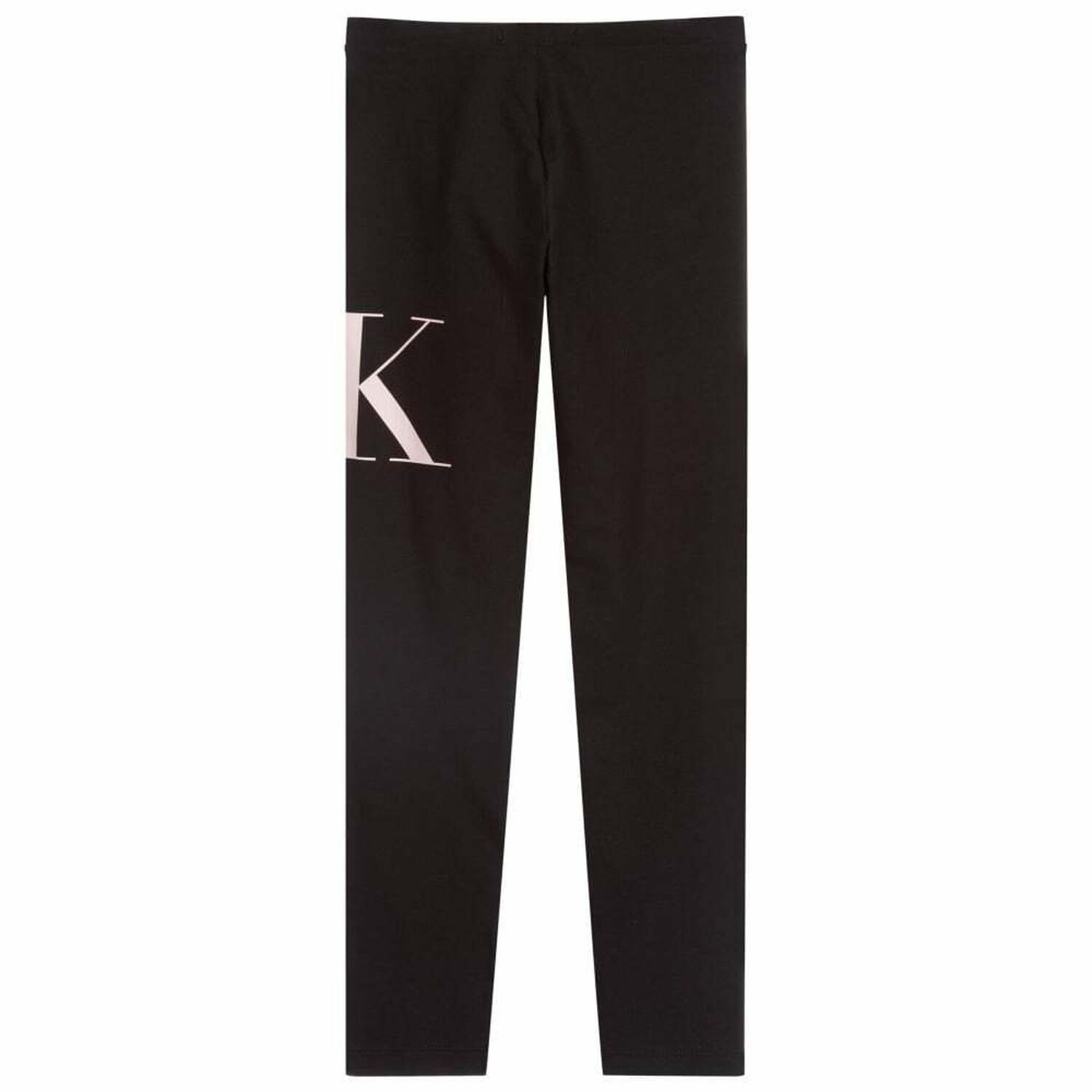 Girls Black Logo Organic Cotton Leggings, 1, hi-res