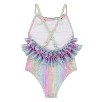 Younger Girls Iridescent Rainbow Swimsuit 