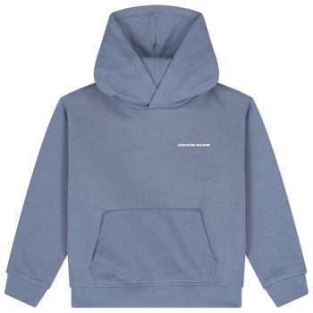 Boys Blue Logo Hooded Top