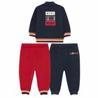 Younger Boys Navy & Red 3-Piece Tracksuit, 1, hi-res