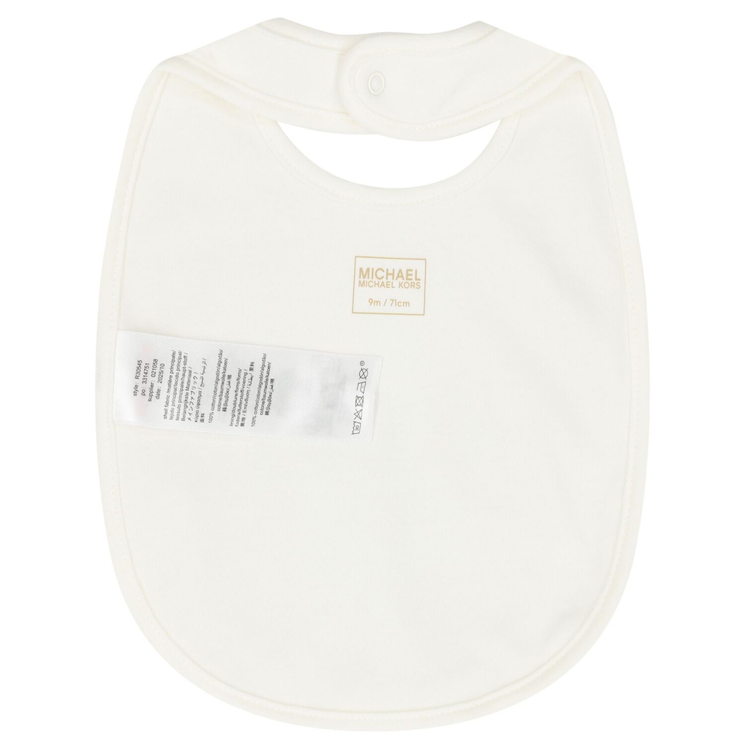 Baby Girls Ivory & Gold Logo Babygrow Gift Set, 1, hi-res