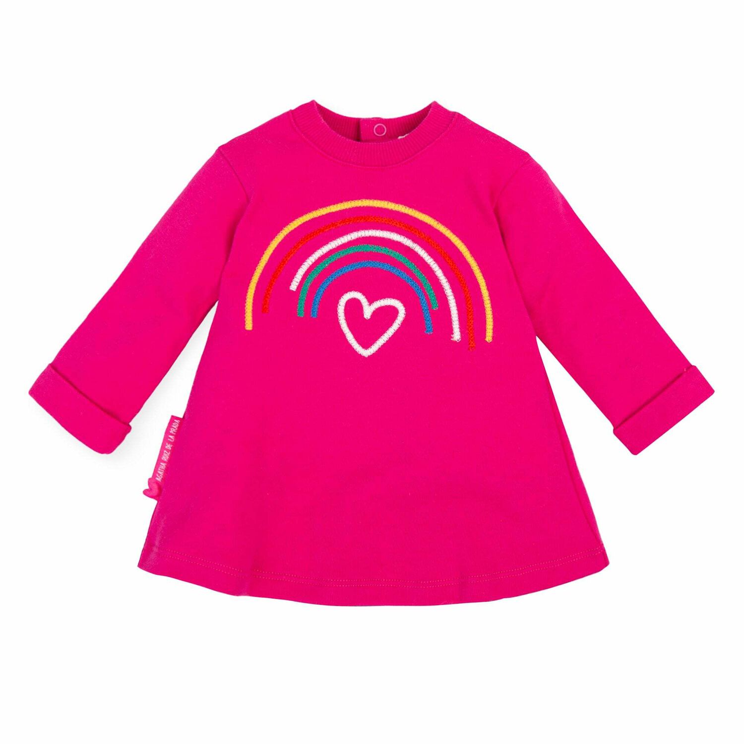 Girls Pink Rainbow Dress, 1, hi-res