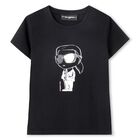 تيشيرت أسود صغير للبنات من ماركة آيكونيك, 1, hi-res