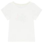 طقم تنورة بطبهة الزهور باللون الأبيض للبنات, 1, hi-res