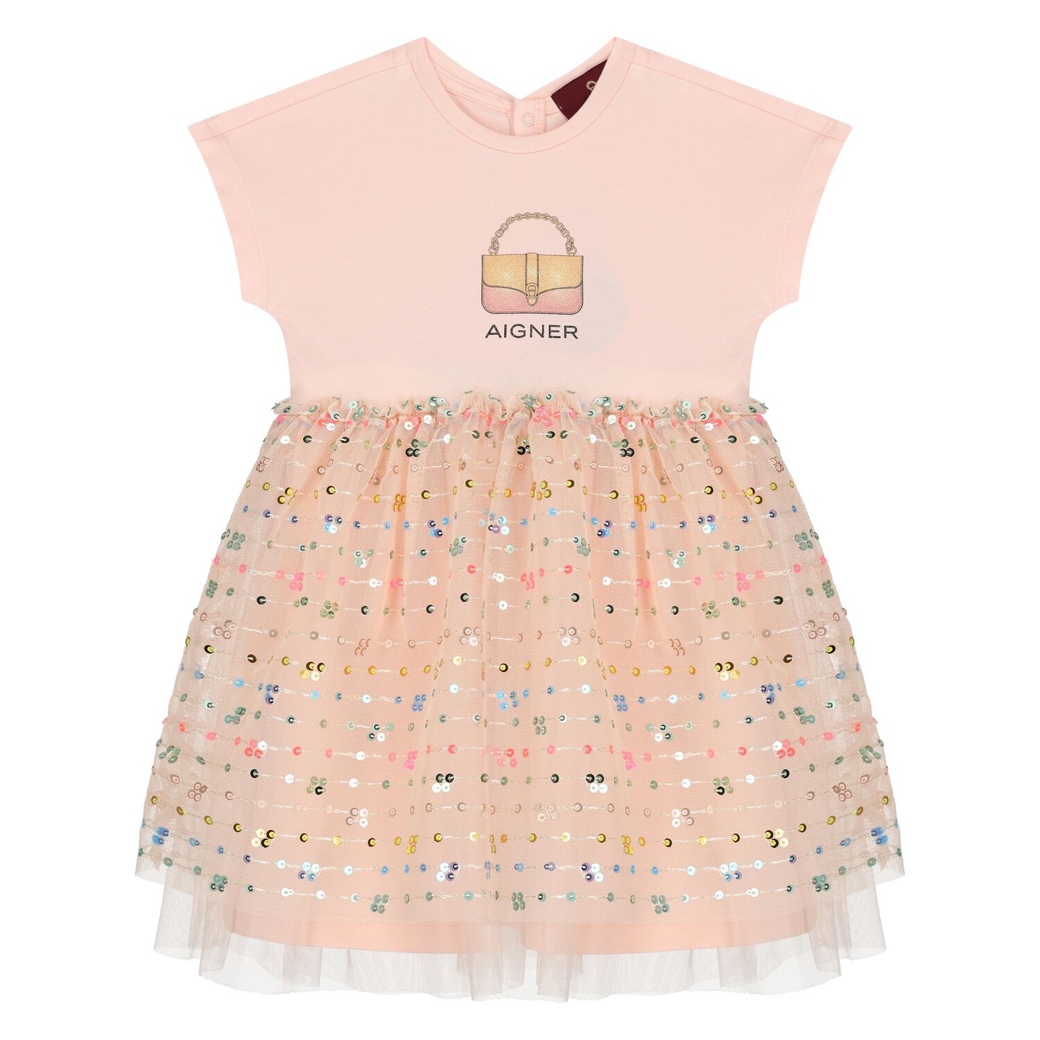 Younger Girls Pink Logo Dress, 2, hi-res image number null