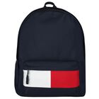 Boys Navy Blue Logo Backpack ( 45cm ), 2, hi-res