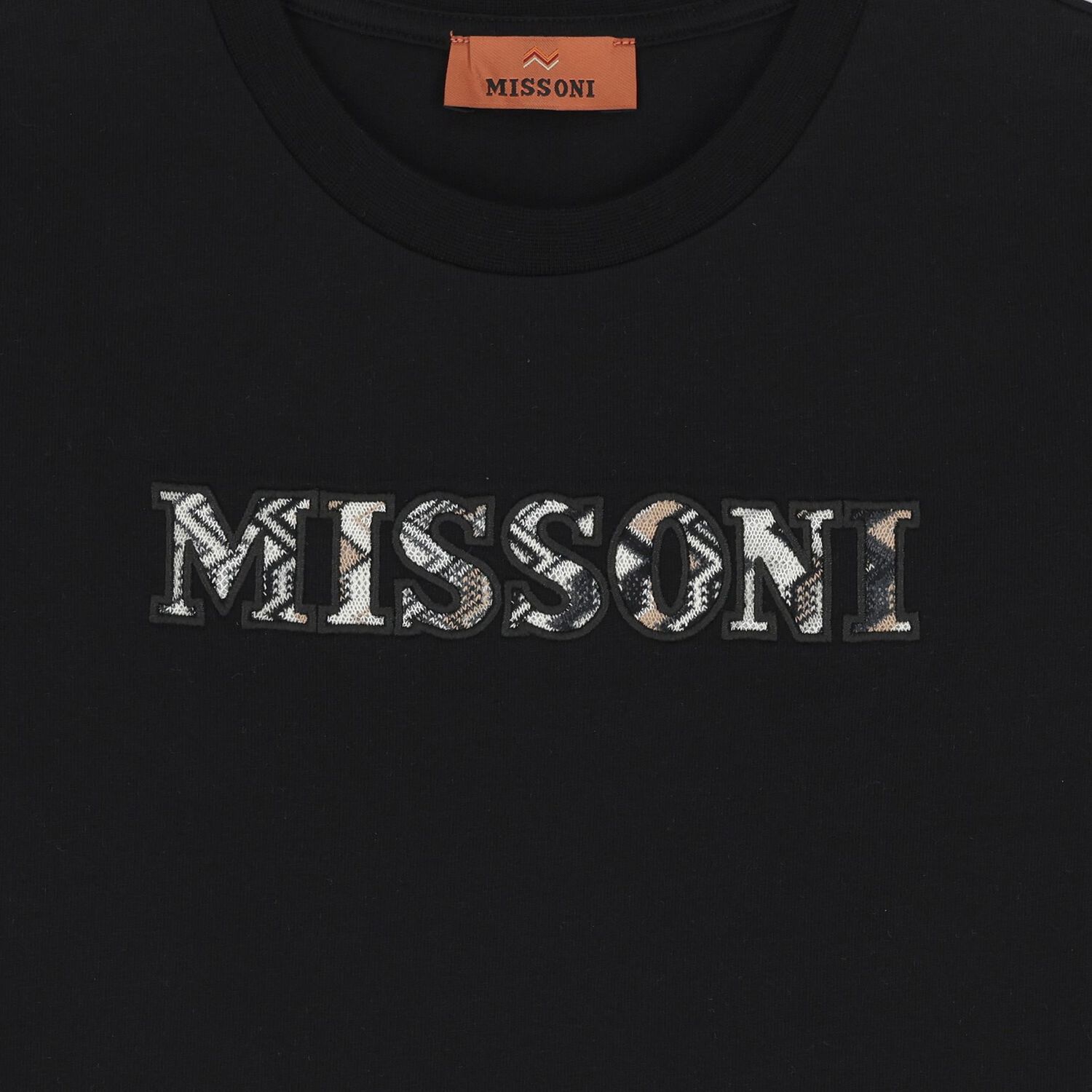 تيشيرت بالشعار باللون الاسود للاولاد , 1, hi-res