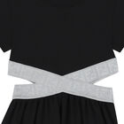 Girls Black & Grey Logo Dress, 3, hi-res