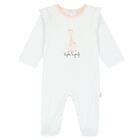 Baby Girls White Logo Babygrow, 1, hi-res
