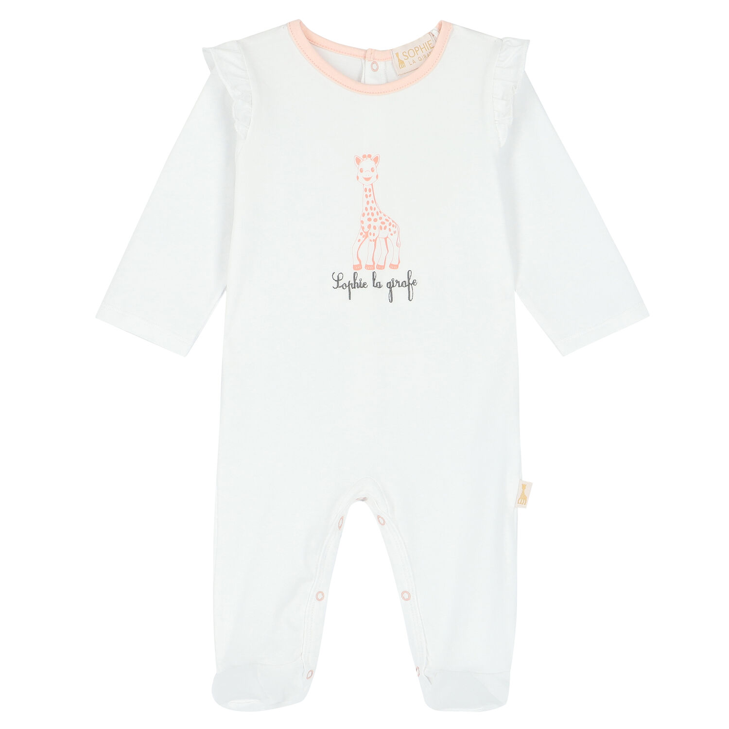 Baby Girls White Logo Babygrow, 1, hi-res