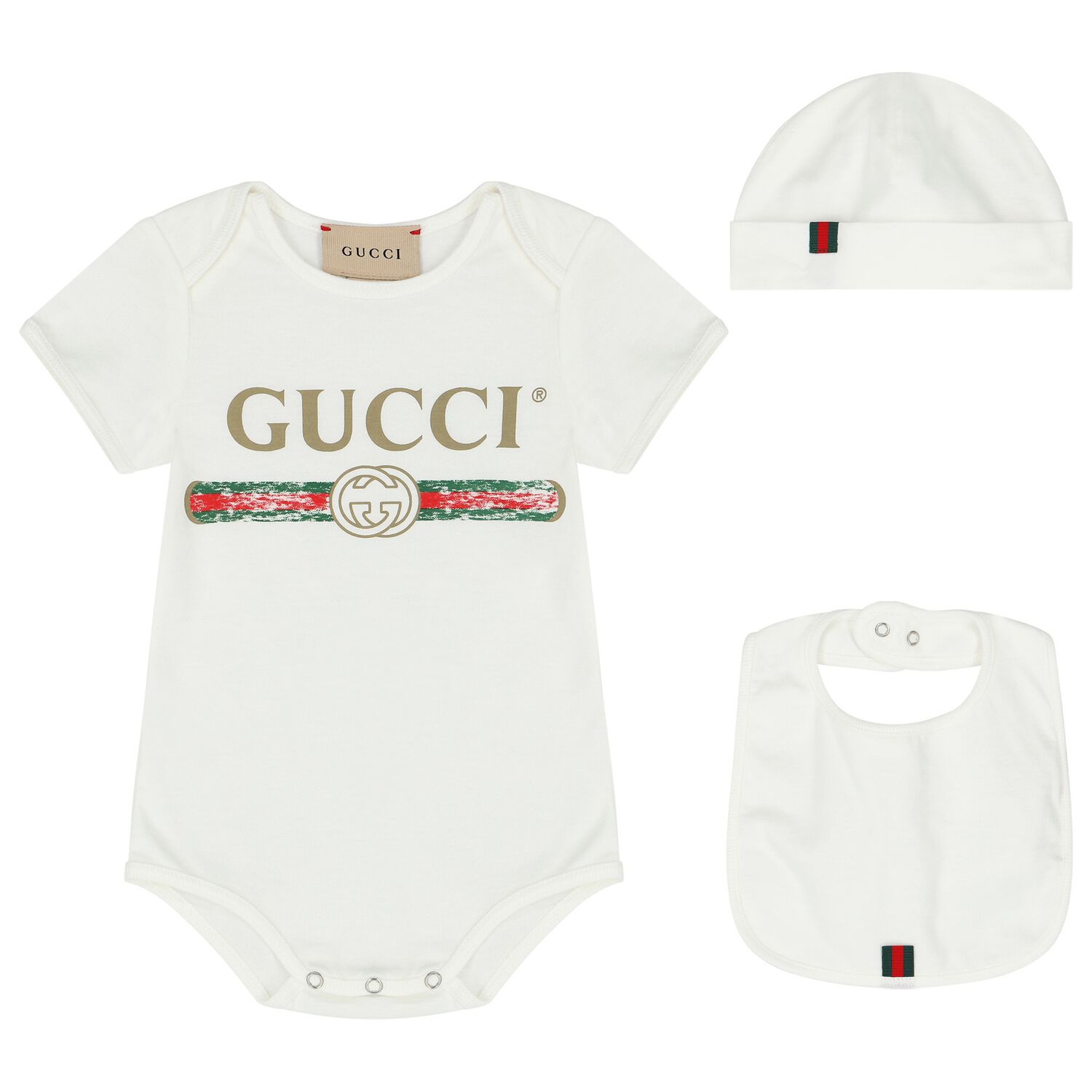 White Logo Baby Gift Set, 1, hi-res