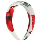 Girls White Padded Poppy Headband, 1, hi-res