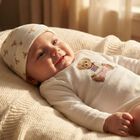 طقم هدايا ملابس اطفال بتصميم دب بولو ابيض للبنات , 1, hi-res