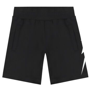 Boys Black Thunderbolt Logo Shorts