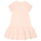 Girls Pink Faux Fur Bag Logo Dress, 2, hi-res