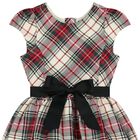 Girls Ivory, Red & Green Tartan Dress, 1, hi-res