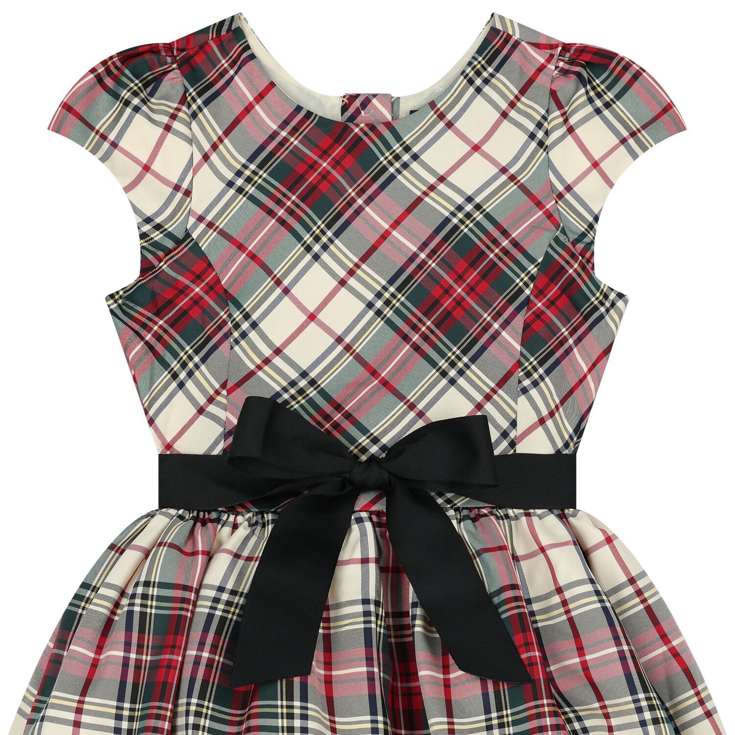 Girls Ivory, Red & Green Tartan Dress, 1, hi-res image number null