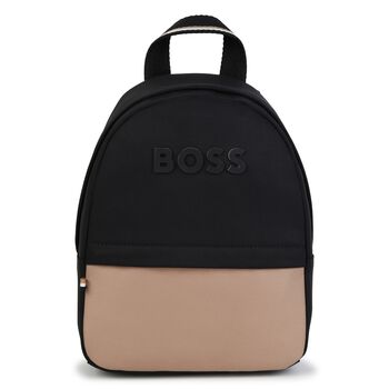 Younger Boys Black & Beige Logo Backpack ( 27CM )