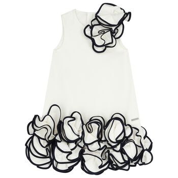 Girls White Floral Dress
