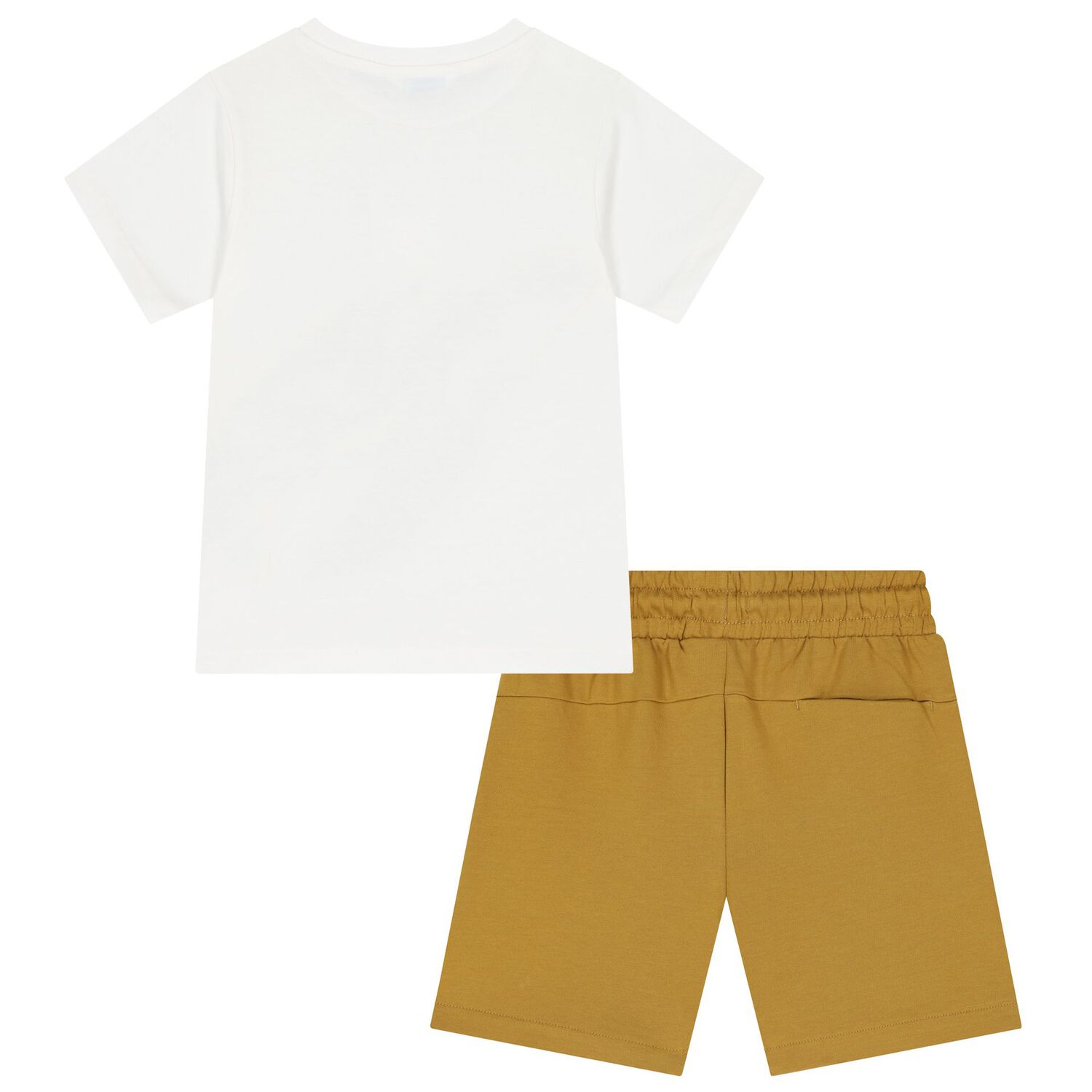 Boys White & Yellow Turtle Shorts Set, 4, hi-res