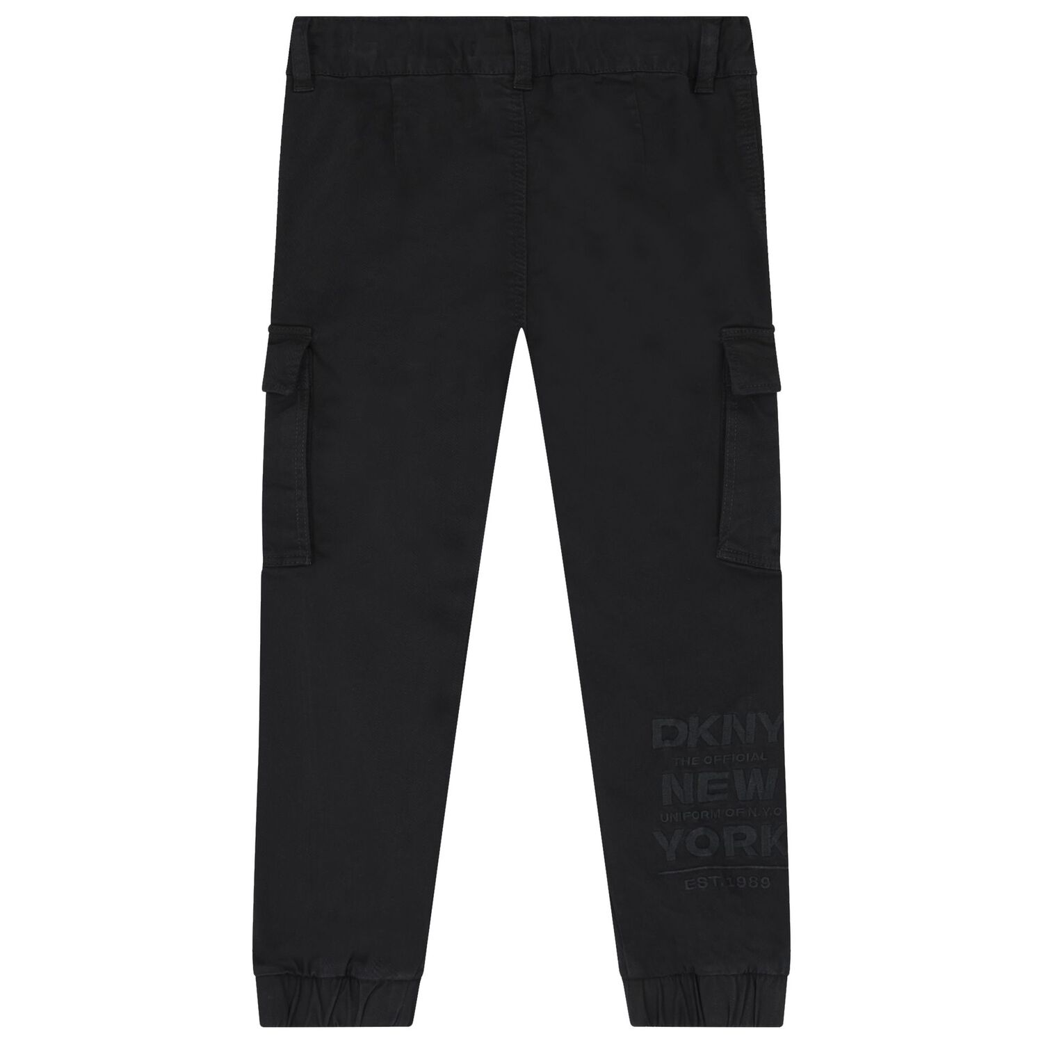 Boys Black Logo Cargo Trousers, 1, hi-res image number null