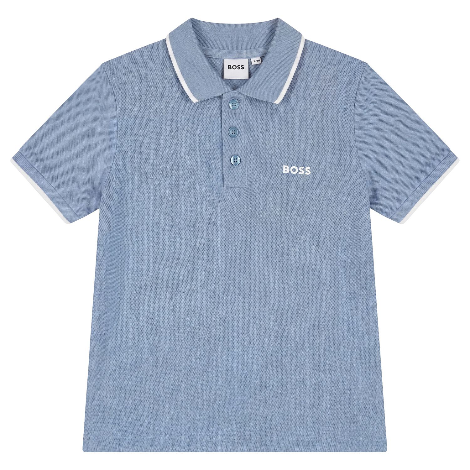 Boys Mini Me Blue Logo Polo Shirt, 6, hi-res
