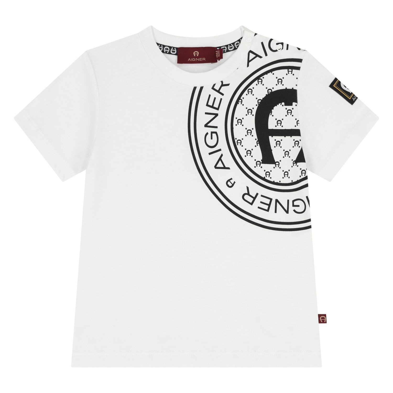 Younger Boys White Logo T-Shirt, 1, hi-res