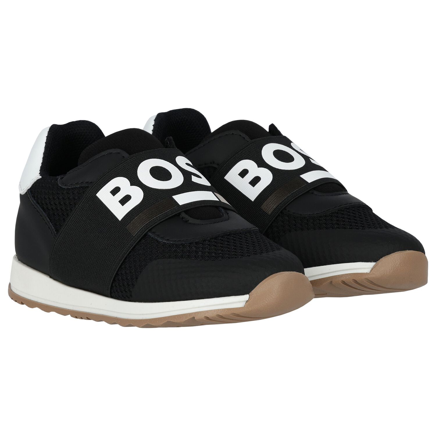 Boys Black Logo Trainers, 1, hi-res image number null
