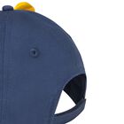 Younger Boys Navy Blue & Beige Cap, 2, hi-res