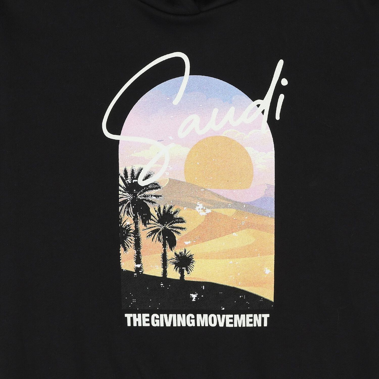 Black Saudi Graphic Logo Hooded Top, 1, hi-res image number null