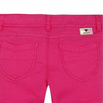 Girls Fuchsia Pink Cotton Shorts