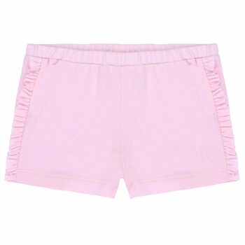 Younger Girls Pink Ruffle Shorts