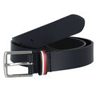Boys Navy Leather Belt, 1, hi-res