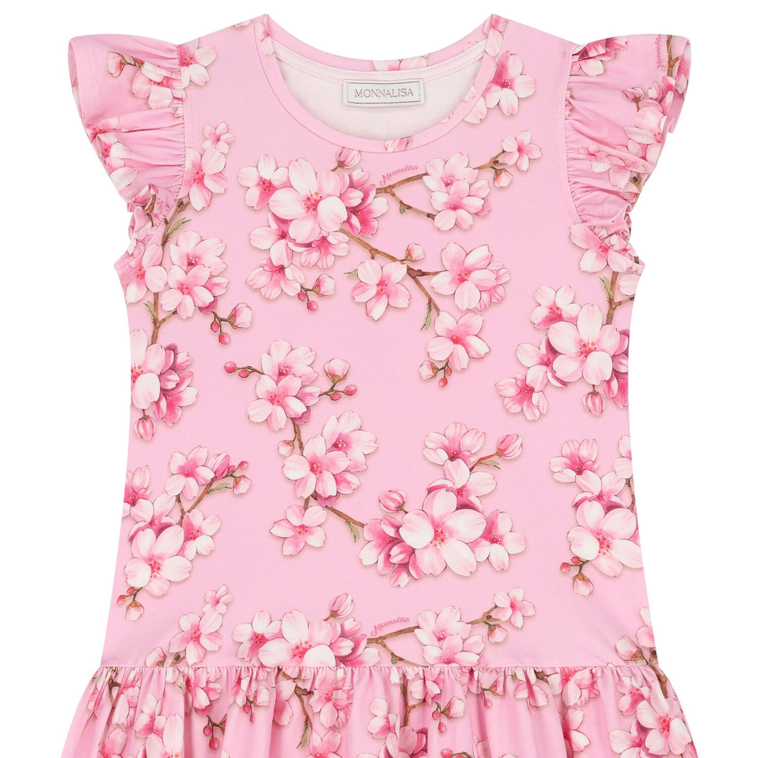 Girls Pink Logo Cherry Blossom Dress, 1, hi-res