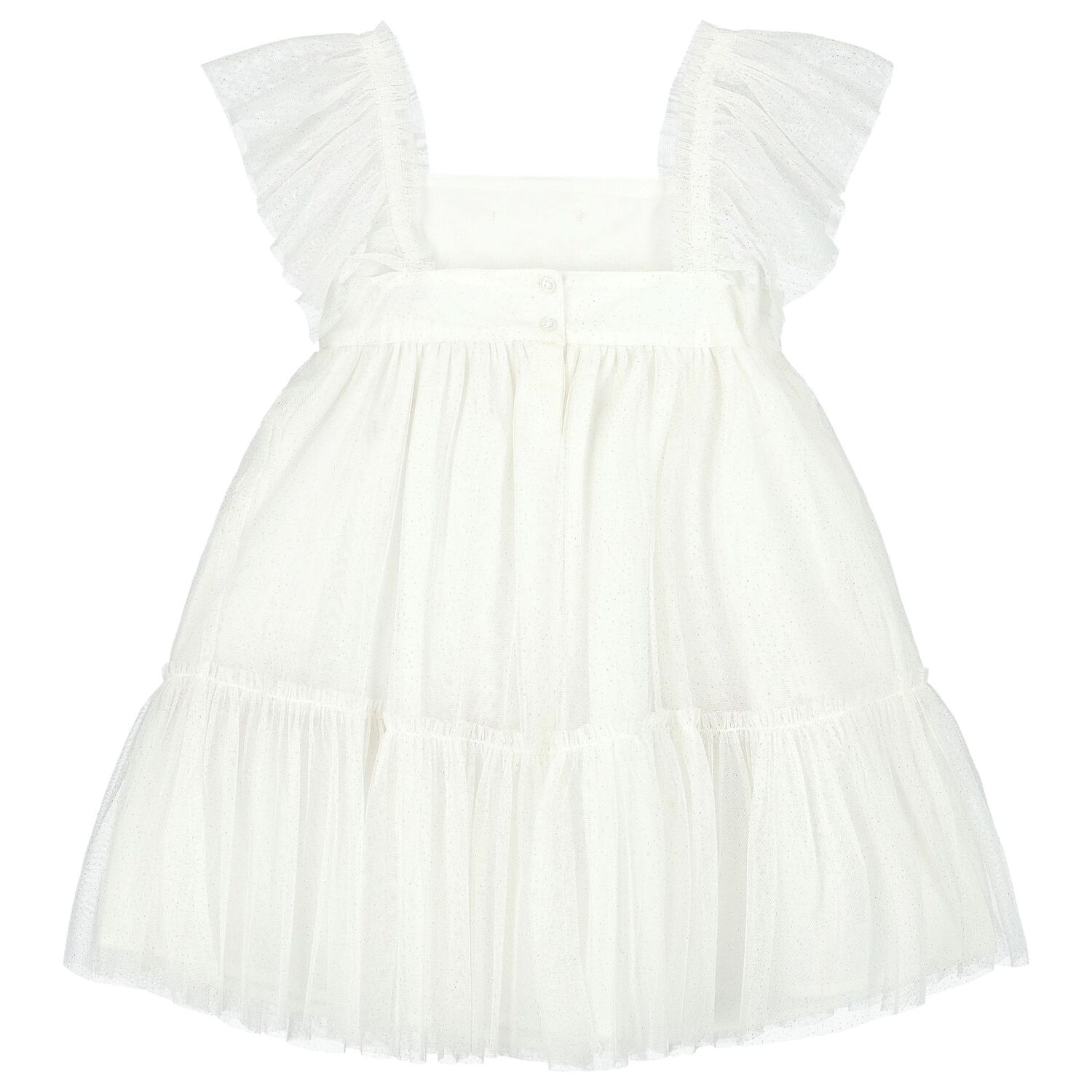 Girls White Tulle Dress, 1, hi-res image number null