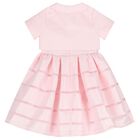 Girls Pink Satin Twill Dress Set, 1, hi-res