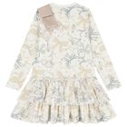 Girls Ivory Bow Dress, 1, hi-res