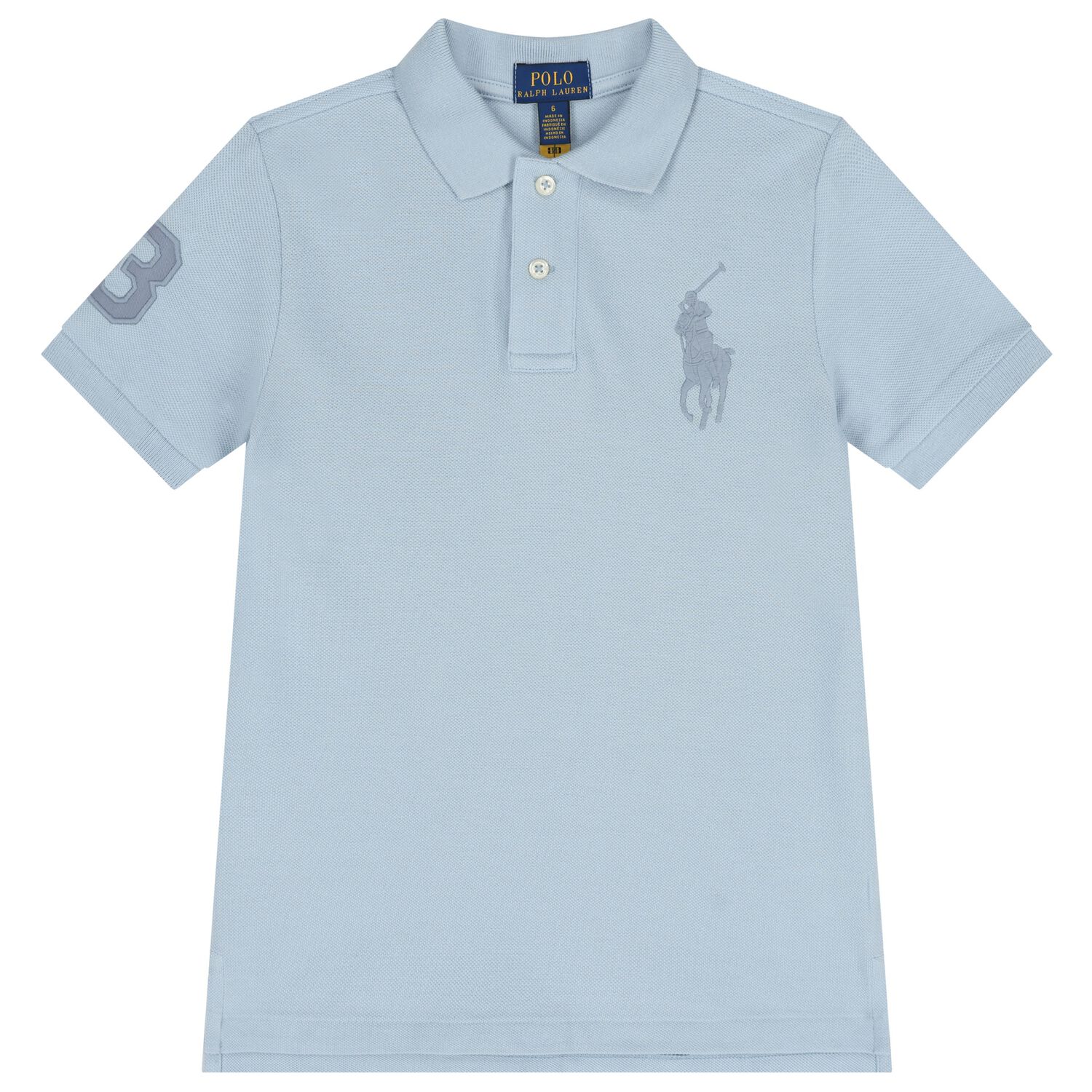 Boys Blue Logo Polo Shirt, 1, hi-res