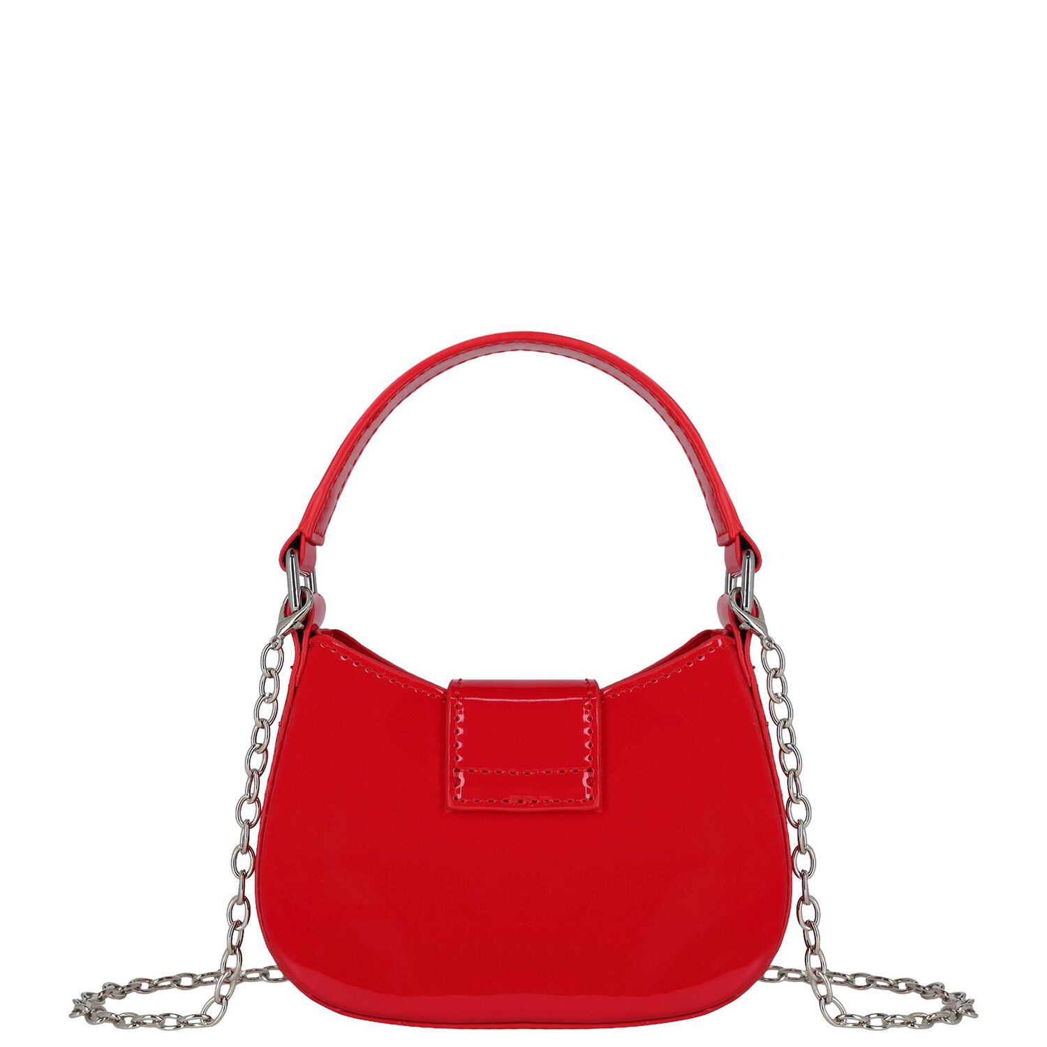 Girls Metallic Red Diamante Bow Handbag ( 16CM ), 2, hi-res
