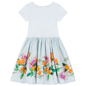 Girls Blue Floral Dress