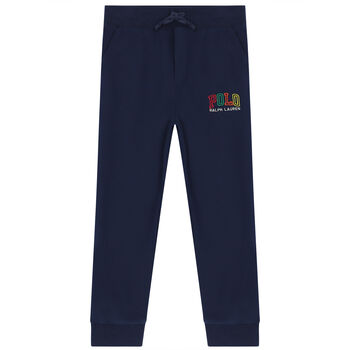 Boys Navy Blue Logo Joggers