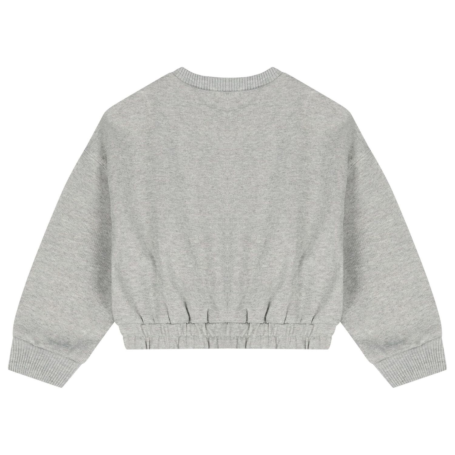 Girls Grey Embroidered Heart Sweatshirt, 1, hi-res