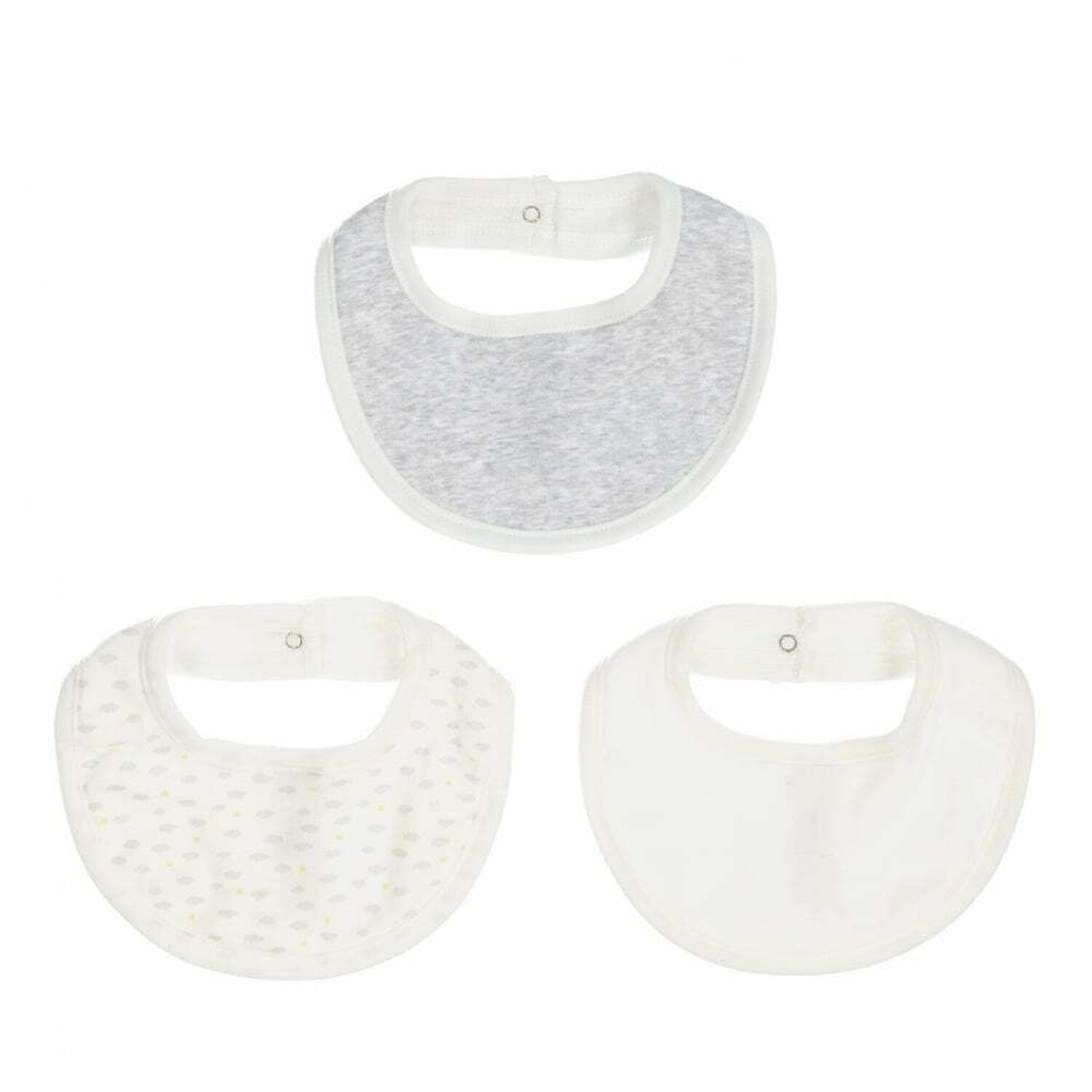 White & Grey Bibs (3 Pack), 1, hi-res