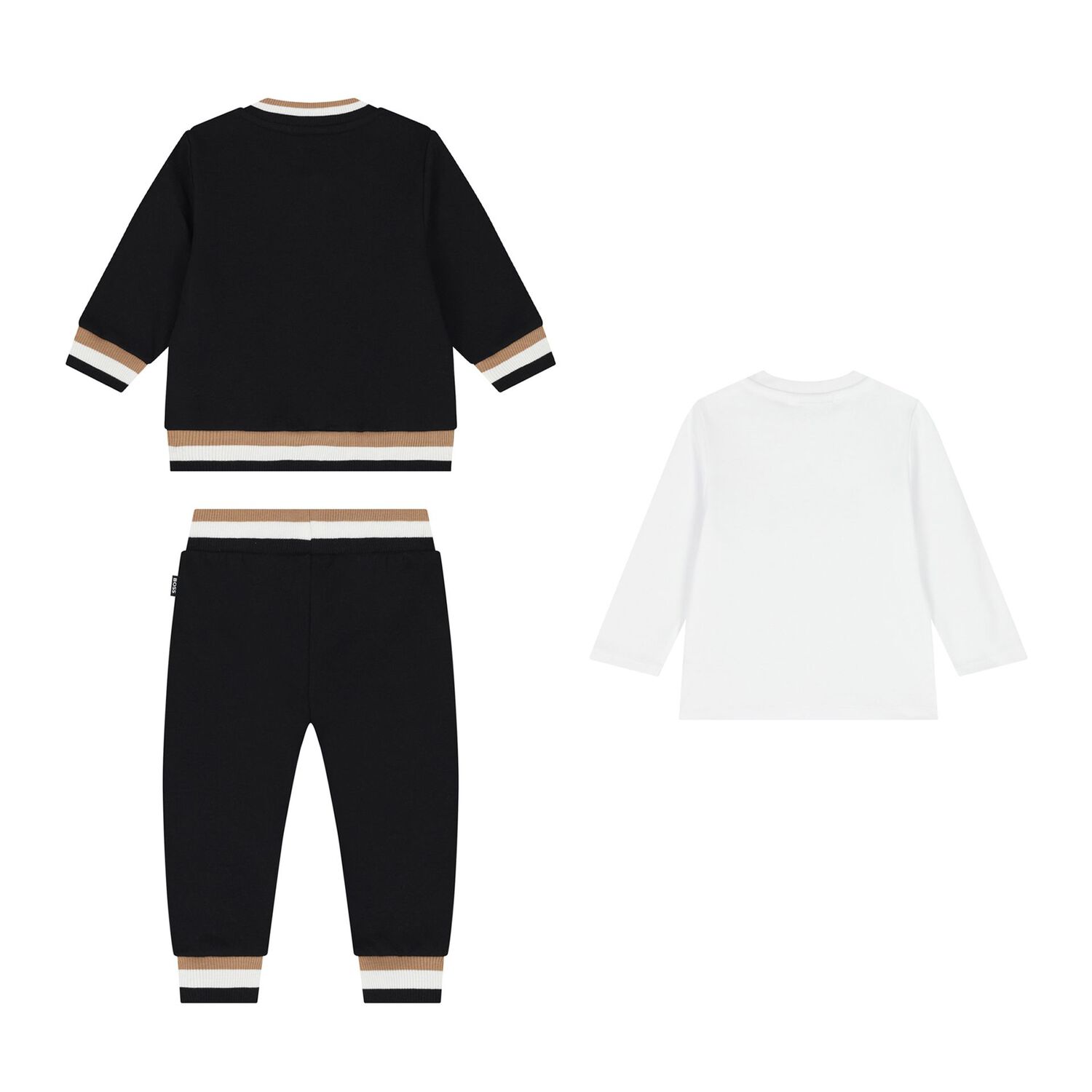 Baby Boys Black & White Logo Tracksuit Gift Set, 2, hi-res