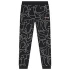 Girls Black Logo Joggers, 2, hi-res
