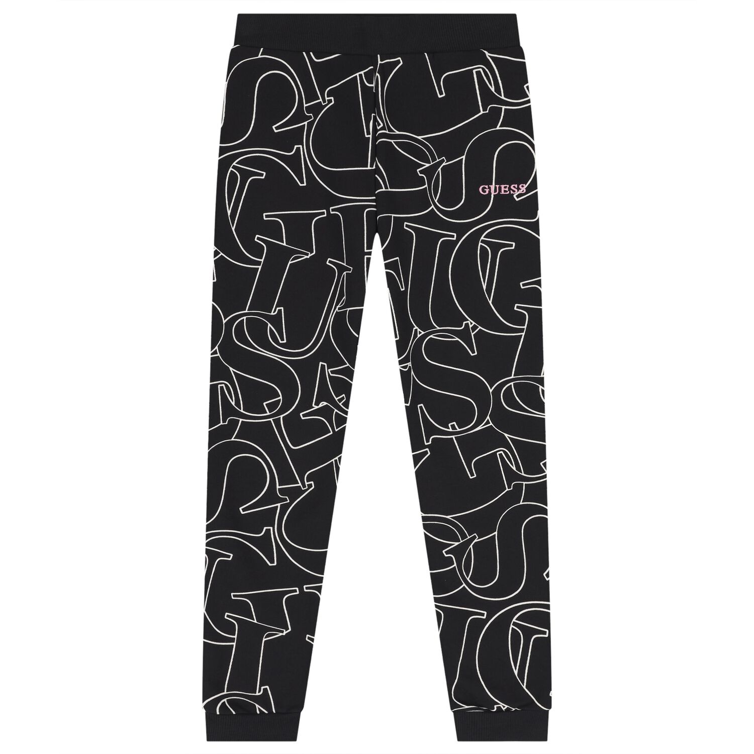 Girls Black Logo Joggers, 2, hi-res