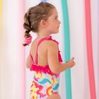 ملابس سباحة بنات بطبعة الزهور باللون الوردي, 1, hi-res