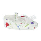 حذاء بطبعة الزهور باللون العاجي للبنات, 1, hi-res